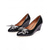 baratos noiva-Sapatos de noiva femininos prateados metálicos com salto plataforma e detalhe de laço com strass, elegantes sapatos de casamento fechados para noivas, saltos brilhantes e confortáveis para cerimônia.