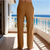 economico Vacanza-Per uomo Pantaloni di Lino Pantaloni Pantaloni Estivi Pantaloni Larghi Pantaloni da Spiaggia Coulisse Elastico in vita Tinta unica Comodità Traspirante Lunghezza al ginocchio Quotidiano All'aperto