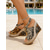 cheap Wedge Sandals-Women's Floral Print Wedge Sandals – Stylish Buckled Open-Toe Platform Shoes with Espadrille Jute Sole, Comfortable Summer Footwear for Poolside, Vacation and Outdoor Events