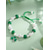 abordables Accesorios-Conjunto de pulsera y pendientes de trébol de aleación y acrílico para mujer, con cuentas verdes y blancas, perfecto para el Día de San Patricio y para uso diario.