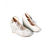 economico sposa-scarpe da sposa con zeppa in pizzo avorio floreale da donna - tacchi da sposa con plateau e cinturino alla caviglia, stile romantico ed elegante per le spose ai matrimoni in città
