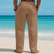 ieftine Vacanţă-Bărbați Pantaloni de in Pantaloni Pantaloni de vară Pantaloni largi Pantaloni de plajă Buzunar Simplu Confort Respirabil Zilnic În aer liber Plajă Vacanță Modă Negru Alb