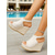 cheap Wedge Sandals-Women's Floral Print Wedge Sandals – Stylish Buckled Open-Toe Platform Shoes with Espadrille Jute Sole, Comfortable Summer Footwear for Poolside, Vacation and Outdoor Events