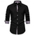 abordables Camisas de vestir para hombres-Hombre Camisa Camisa para Vestido Abotonar la camisa Geométrico Casual Diario Negro Blanco Rojo Azul Oscuro Manga Larga Cuello Vuelto Primavera Otoño Ropa Retazos