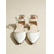 economico Damigella d&amp;#39;onore-scarpe basse da donna con punta affilata, decorate con perle bianche e cinturino alla caviglia - perfette per matrimoni e occasioni formali