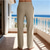 economico Vacanza-Per uomo Pantaloni di Lino Pantaloni Pantaloni Estivi Pantaloni Larghi Pantaloni da Spiaggia Coulisse Elastico in vita Tinta unica Comodità Traspirante Lunghezza al ginocchio Quotidiano All'aperto