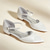 abordables Demoiselle d&amp;#39;honneur-Escarpins blancs à bout pointu et petit talon avec bride cheville pour femme – chaussures de mariage, de demoiselle d'honneur et de cérémonie