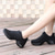 voordelige Danssneakers-Zwarte gebreide dansschoenen voor dames – lichtgewicht, luchtgeveerde zool, ademend ontwerp, perfect voor latin, jazz en fitnessdans