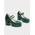 economico Scarpe da donna-Décolleté piattaforme in similpelle rossa lucida da donna per Mardi Gras con doppie fibbie stile Mary Jane - Perfette per Carnevali sfilate e celebrazioni festival
