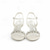 abordables mariée-Escarpins blancs romantiques pour les mariages en plein air, ornés de fleurs en cristal, bout ouvert et bride cheville.