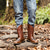 ieftine Cizme Cowboy &amp; Western-cizme de cowboy occidentale din piele artificială brodate maro pentru bărbați - stil clasic rodeo cu vârf pătrat, durabil, pentru fermă și îmbrăcăminte în aer liber
