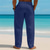 ieftine Vacanţă-Bărbați Pantaloni de in Pantaloni Pantaloni de vară Pantaloni largi Pantaloni de plajă Buzunar Simplu Confort Respirabil Zilnic În aer liber Plajă Vacanță Modă Negru Alb