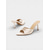abordables Invité au mariage-Sandales mules en satin pour femmes – élégantes chaussures à talons hauts et bout ouvert, parfaites pour les mariages en plein air et les occasions spéciales.