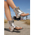 abordables Femmes-Sandales gladiateur noires en similicuir pour femmes, fermeture éclair sur le devant - bottines à entre-doigts à petit talon bloc tendance, chaussures d'été confortables de style punk pour les