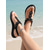 preiswerte Hochzeitsgast-Schwarze, flache Damensandalen mit Blumenmuster, kristallverzierte T-Riemen-Strandschuhe für Hochzeitsgäste