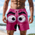 olcso Retro Vintage és Etika-Férfi 3D nyomtatás 3D figura Mosolygó arc Úszónadrágok Deszkás short Közepes csípő Vicces Hawaii Tengerparti nyaralás Oldalzsebek Hálós bélés Elasztikus húzózsinóros derékrész Tervező Ruházat