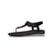 preiswerte Hochzeitsgast-Schwarze, flache Damensandalen mit Blumenmuster, kristallverzierte T-Riemen-Strandschuhe für Hochzeitsgäste