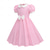 preiswerte Kleider-1950er Retro Vintage Rockabilly Midlänge Swing-Kleid Ausgestelltes Kleid Kurze Ärmel Tupfen Tailliert und ausgestellt Schaukel Kostüm Mädchen Karneval Maskerade Urlaub Alltagskleidung Kinder Frühling