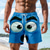 olcso Retro Vintage és Etika-Férfi 3D nyomtatás 3D figura Mosolygó arc Úszónadrágok Deszkás short Közepes csípő Vicces Hawaii Tengerparti nyaralás Oldalzsebek Hálós bélés Elasztikus húzózsinóros derékrész Tervező Ruházat