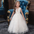 cheap Flower Girl's Dresses-Flower Girl Dress Girls' Formal Dress Wedding Attire Party Wedding Formal Fashion Adorable Princess First Communion Dress Patchwork Mesh Solid Color Sleeveless Crew Neck Light Pink White 4-7 Years