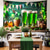 billiga Gobelänger-St Patricks Day-bakgrund irländsk flagga med shamrocks väggtapet St Patricks Day festtillbehör grön öl firande bakgrund för fotoautomat