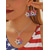 cheap Accessories-United States 250th Anniversary Women's Patriotic Star Jewelry Set, Alloy Necklace &amp; Earrings with Red White Blue Crystal Design, Parades &amp; Holiday Celebrations