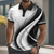 ieftine Polo geometric pentru bărbați-Bărbați Geometică Γραμμή Tricouri polo Manșon scurt Tricouri de polo Cămăși cu guler Casual Îmbrăcăminte Atletică Nasturi Primavara vara Albastru piscină Negru Mov