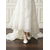 cheap Bride-Women's Ivory Lace-Up Ballet Flats with Floral Appliqué, Romantic Bridal Shoes for Bride at Outdoor Garden Wedding