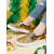 abordables Chaussures de femme-Baskets à enfiler dorées à paillettes pour femmes, chaussures à plateforme à imprimé léopard pour les fêtes de carnaval
