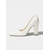 preiswerte Braut-Elfenbeinfarbene Satin-Pumps mit Blockabsatz für Damen, elegante minimalistische Brautschuhe für eine moderne Stadthochzeit
