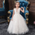 cheap Flower Girl's Dresses-Flower Girl Dress Girls' Formal Dress Wedding Attire Party Wedding Formal Fashion Adorable Princess First Communion Dress Patchwork Mesh Solid Color Sleeveless Crew Neck Light Pink White 4-7 Years