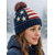 abordables Accesorios-Gorro de punto patriótico unisex del 250 aniversario de los Estados Unidos con pom pom diseño de bandera americana de estrellas y rayas suave gorro de punto de invierno estilo casual para festivales
