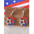 cheap Accessories-United States 250th Anniversary Women's Patriotic Star Jewelry Set, Alloy Necklace &amp; Earrings with Red White Blue Crystal Design, Parades &amp; Holiday Celebrations
