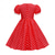 preiswerte Kleider-1950er Retro Vintage Rockabilly Midlänge Swing-Kleid Ausgestelltes Kleid Kurze Ärmel Tupfen Tailliert und ausgestellt Schaukel Kostüm Mädchen Karneval Maskerade Urlaub Alltagskleidung Kinder Frühling