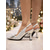billiga Bröllopsgäst-Damskor med silverutsmyckade slingback-klackar, skulpterade klänningsskor med statement-klack för bröllopsgäster på moderna stadsbröllop
