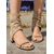 preiswerte Frauen-Damen-Sandalen-Stiefeletten im Wildleder-Look in Hellbraun – bequeme Gladiatorensandalen mit niedrigem Blockabsatz und offener Zehenpartie, schicke Sommerschuhe im Boho-Stil für