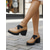 cheap Mary Jane Pumps-Women's Black Chunky Heel Platform Shoes with Cross Strap – Comfortable and Trendy Work Shoes for Office, Commuting and Daily Wear