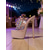 cheap Platform Sandals-Women's Nude Platform Stiletto Heels, Clear Strap Rhinestone High Heels for Nightlife Parties &amp; Pole Dance