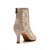 abordables Bottines de danse-Bottes de danse professionnelles à lacets en strass couleur champagne pour femmes, bout ouvert en maille latine &amp;talons hauts de bal pour la scène