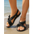 cheap Bridesmaid-Women's Blush Pink Floral Flat Sandals, Soft Ankle Strap Bridesmaid Shoes for Beach Wedding Ceremonies