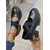 cheap Mary Jane Pumps-Women's Black Chunky Heel Platform Shoes with Cross Strap – Comfortable and Trendy Work Shoes for Office, Commuting and Daily Wear