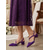 abordables Madre de la Novia/Novio-Zapatos de tacón grueso de satén morado para mujer, con ribete de diamantes de imitación, elegantes, ideales para la madre de la novia en bodas urbanas modernas.