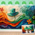 billiga Gobelänger-St Patricks Day-bakgrund irländsk flagga med shamrocks väggtapet St Patricks Day festtillbehör grön öl firande bakgrund för fotoautomat