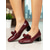 baratos Scarpins de salto bloco-Mocassins femininos verde-escuros com estampa de crocodilo e laço – elegantes sapatos de bico quadrado e salto bloco para uso diário, no trabalho e no escritório. &amp;mulheres profissionais