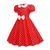 preiswerte Kleider-1950er Retro Vintage Rockabilly Midlänge Swing-Kleid Ausgestelltes Kleid Kurze Ärmel Tupfen Tailliert und ausgestellt Schaukel Kostüm Mädchen Karneval Maskerade Urlaub Alltagskleidung Kinder Frühling