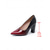 billige Damesko-Svarte og grønne ombre-pumps i lakkskinn til dame – spisse, høye, blokkhælde sko med skimrende detaljer til St. Patricks dag-fester og festlige arrangementer &amp;glamorøse damer