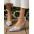 preiswerte Braut-Silberne Slingback-Pumps mit Spitze für Damen – elegante Hochzeitsschuhe mit floraler Stickerei, bequeme Brautpumps mit mittelhohem Absatz für Gartengäste &amp;romantische Zeremonien