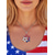 cheap Accessories-United States 250th Anniversary Women's Patriotic Star Jewelry Set, Alloy Necklace &amp; Earrings with Red White Blue Crystal Design, Parades &amp; Holiday Celebrations