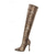 ieftine Cizme de modă-Cizme stiletto maro pentru femei, din piele de șarpe, până la coapsă, cu vârf ascuțit, croială slim, stil de viață de noapte sexy &amp;pantofi de petrecere