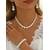 preiswerte Hochzeit ACC-Elegantes Schmuckset für Damen mit Kunstperlen in Gold- und Silberoptik, bestehend aus Halskette, Ohrringen und Armband, perfekt für Hochzeiten und festliche Anlässe.